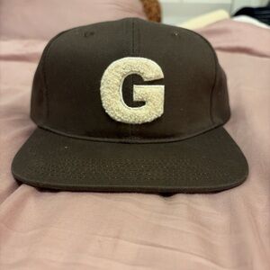 Golf Brown Hat with Cream Letter G